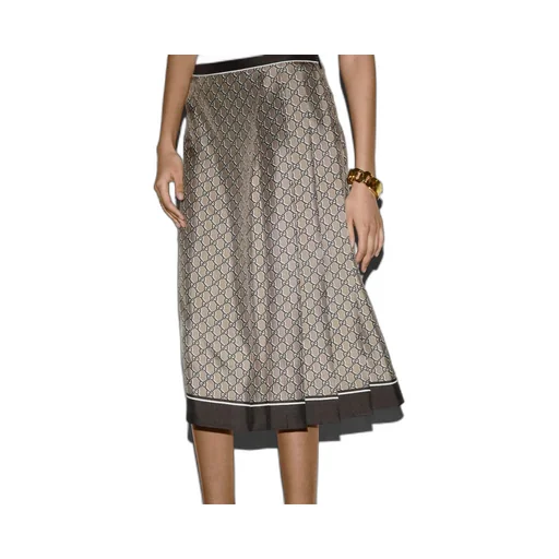 GG print silk skirt