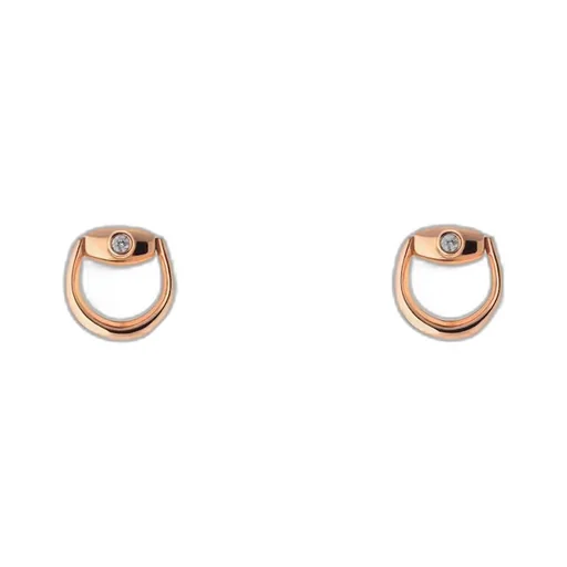 18k Horsebit diamond stud earrings