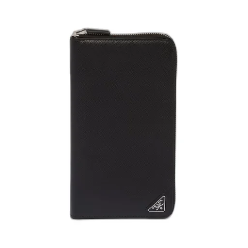 Saffiano leather zip around wallet