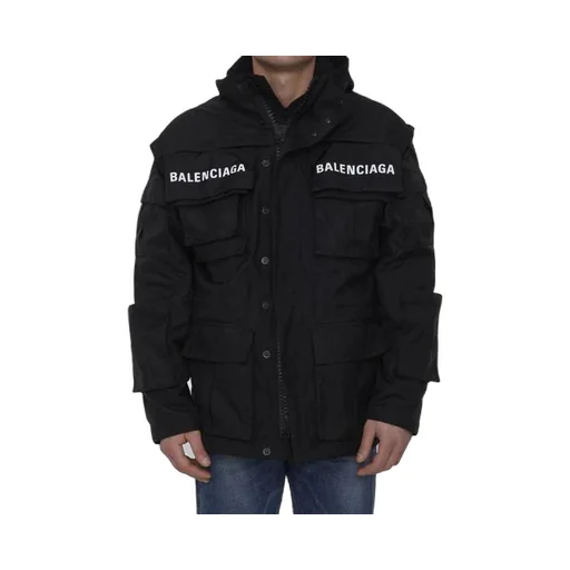 Technical Fabric Oversized Parka With Jersey Insert