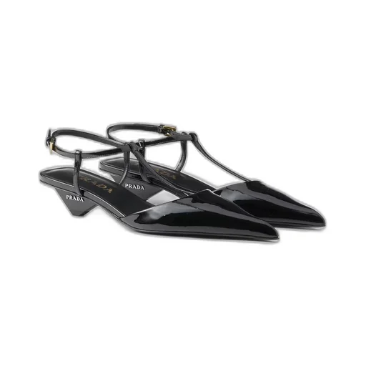 Patent leather slingback pumps