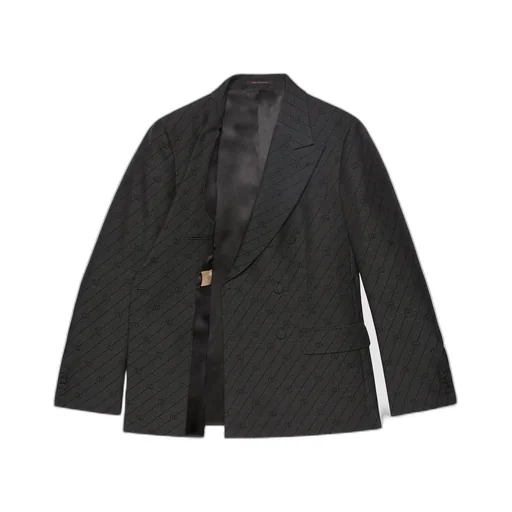 Interlocking G striped wool formal jacket