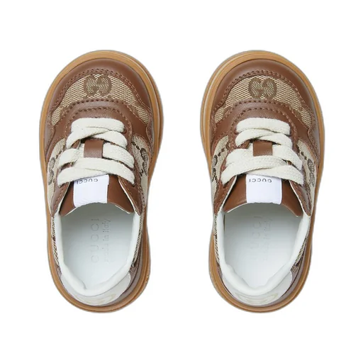 Toddler leather platform trainer