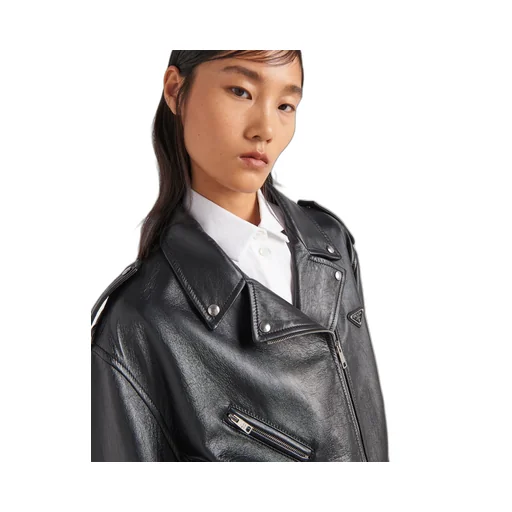 Nappa leather biker jacket