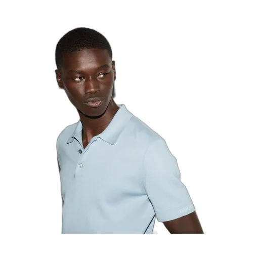 Silk cotton knit polo shirt