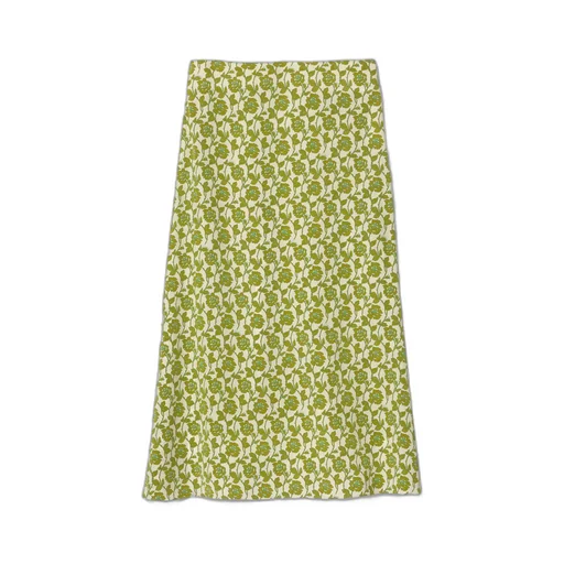 Floral print silk crêpe de chine skirt