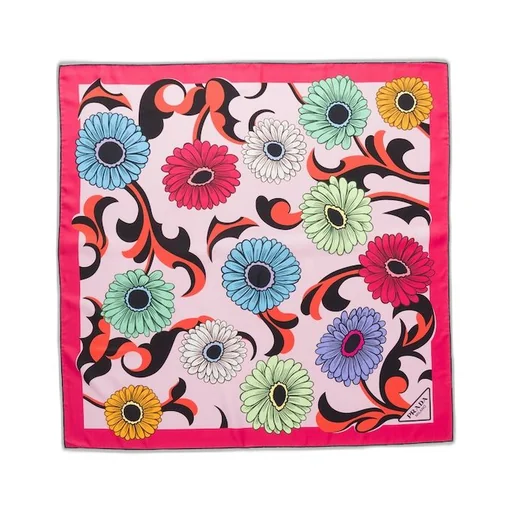 Printed silk twill scarf