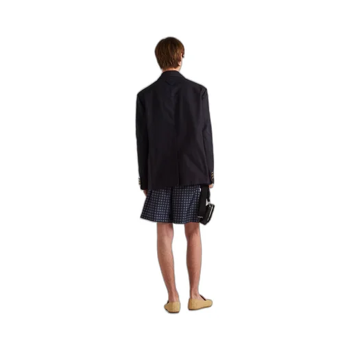Technical cotton single-breasted jacket