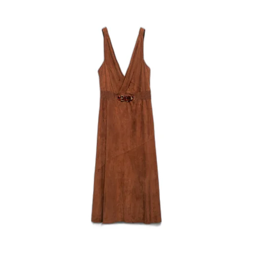 Sleeveless suede dress