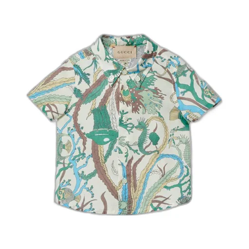 Baby marine print cotton shirt