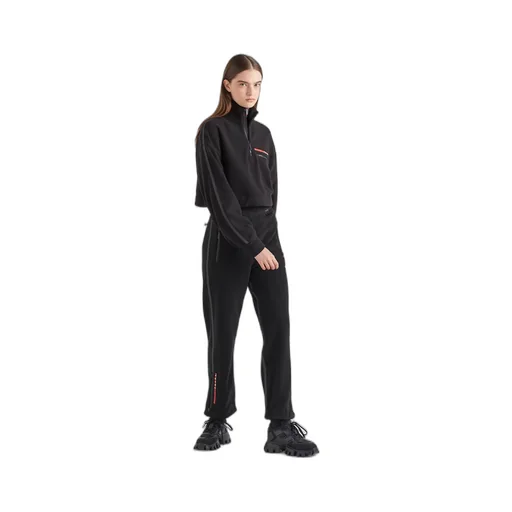 Cropped recycled technical fleece sweatshirt