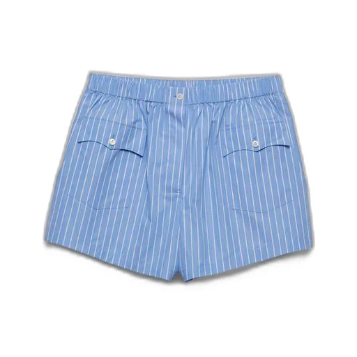 Striped poplin shorts