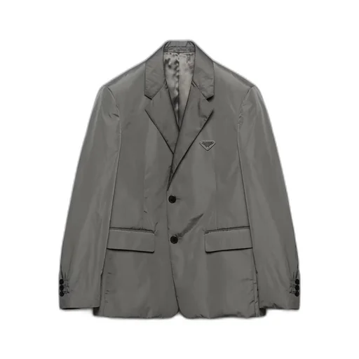 Single-breasted light technical fabric jacket