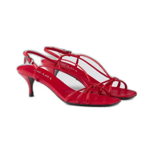 Heeled leather sandals