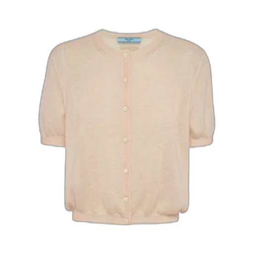 Short-sleeved cashmere cardigan