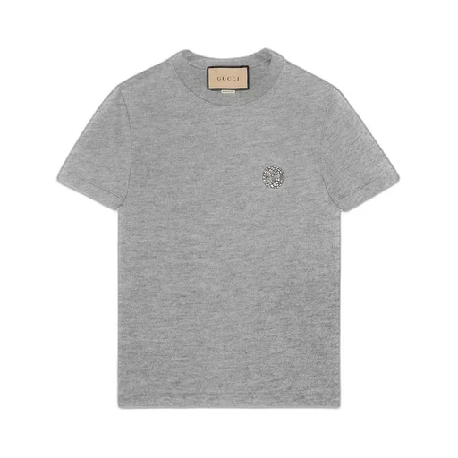 Cotton jersey T-shirt with embroidery