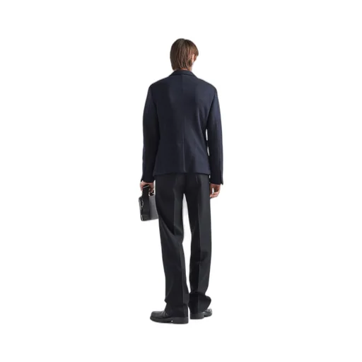 Single-breasted cashmere and wool jacket