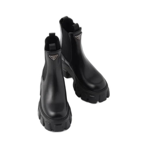 Monolith brushed leather booties