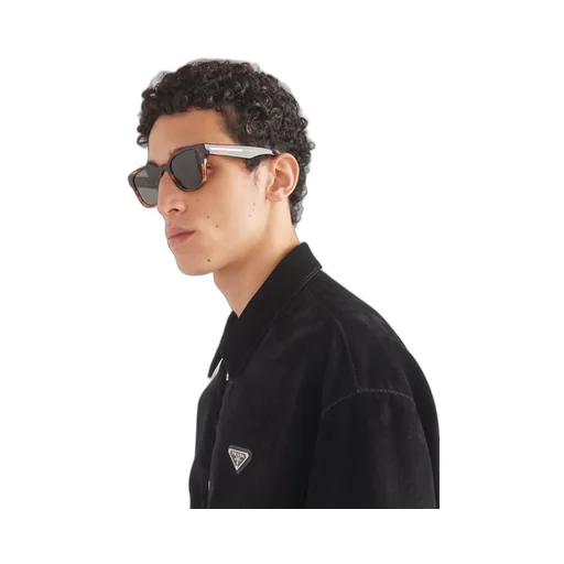 Sunglasses with iconic metal plaque