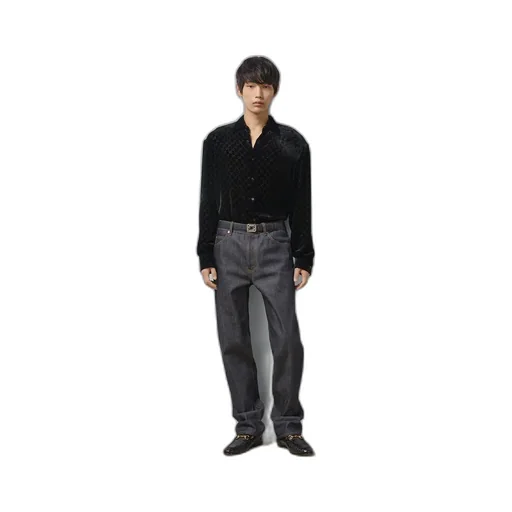 GG velvet oversized shirt