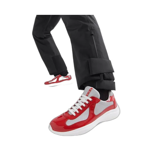 Patent leather and technical fabric Prada America's Cup sneakers