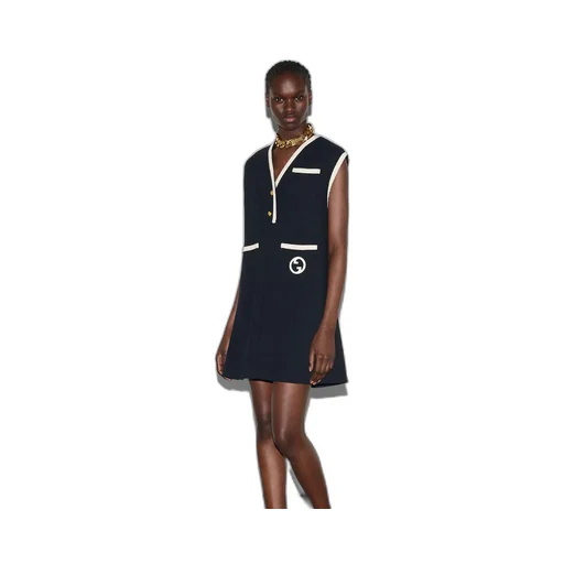 Retro tweed mini dress with Interlocking G