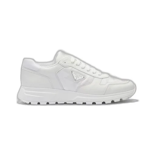 Leather and Re-Nylon high-top sneakers