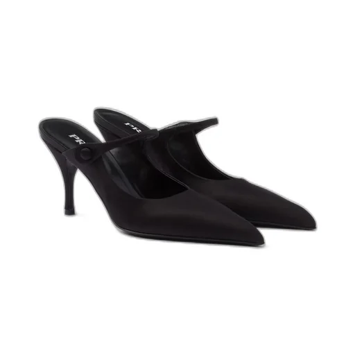 Satin high-heeled mules