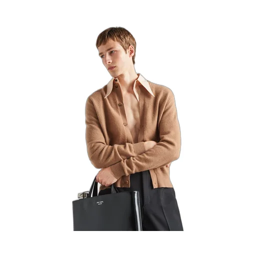 Cashmere cardigan with collar