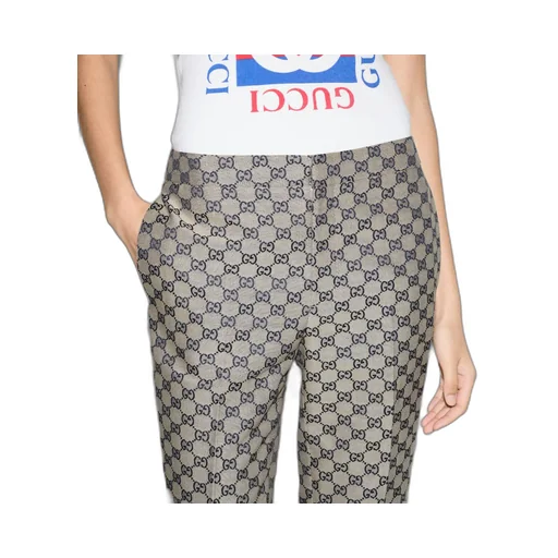 GG linen blend canvas pant