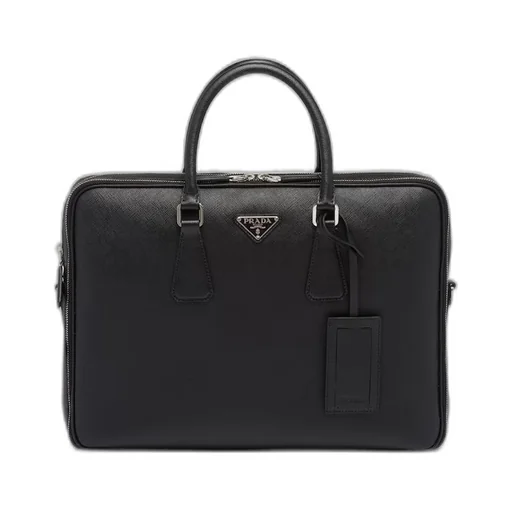 Saffiano leather briefcase
