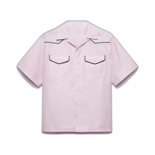Short-sleeved cotton shirt