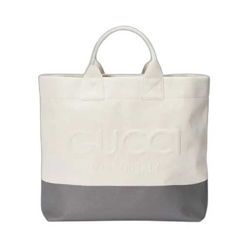 Canvas tote bag with embossed detail