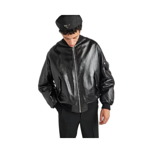 Nappa leather bomber jacket