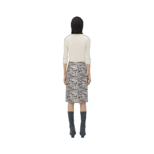 Printed Leather Chevron Skirt