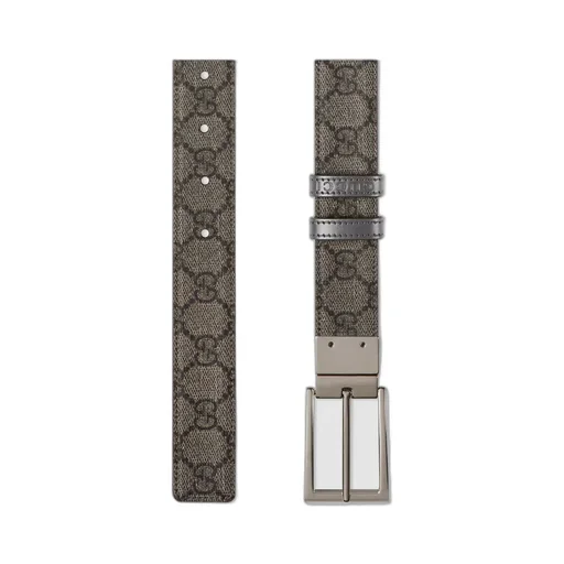 Reversible belt with rectangular buckle