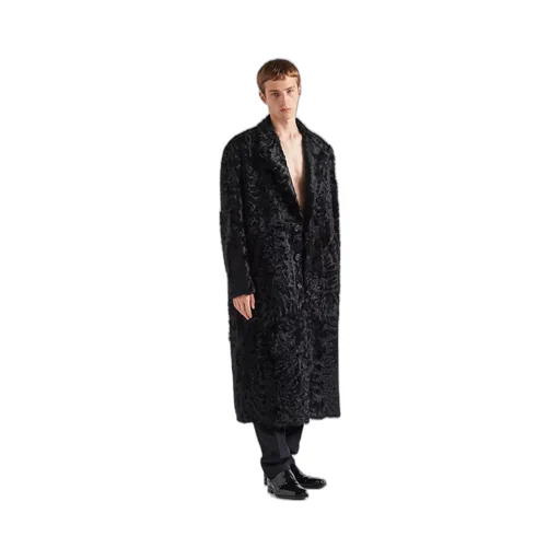 Single-breasted leather coat