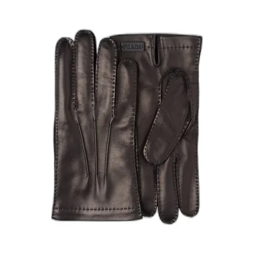 Leather and cashmere gloves