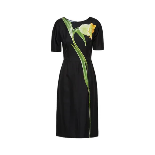 Printed twill dress