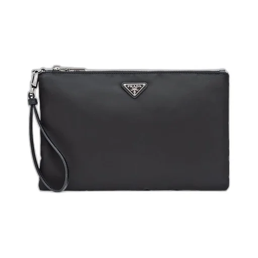 Re-Nylon and Saffiano leather pouch