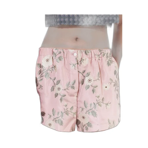 Floral print jacquard shorts