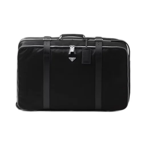 Re-Nylon and Saffiano leather suitcase