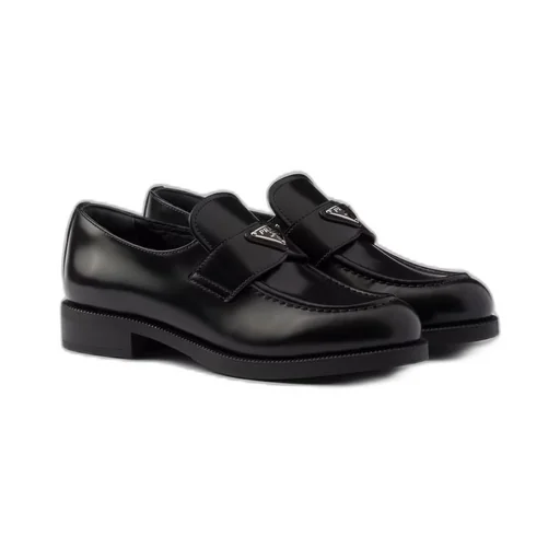 Brushed leather loafers