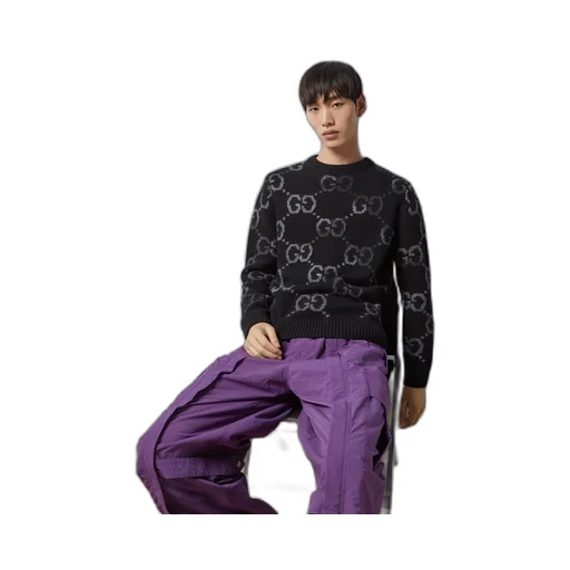 Wool jumper with GG intarsia