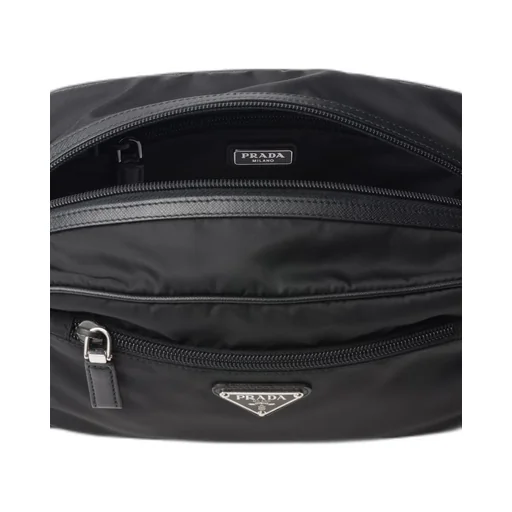 Re-Nylon and Saffiano leather travel pouch