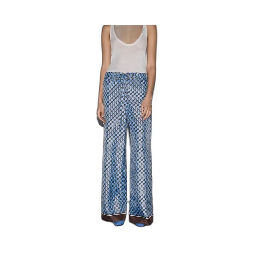 GG print silk pants