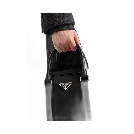 Re-Nylon and Saffiano leather duffel bag