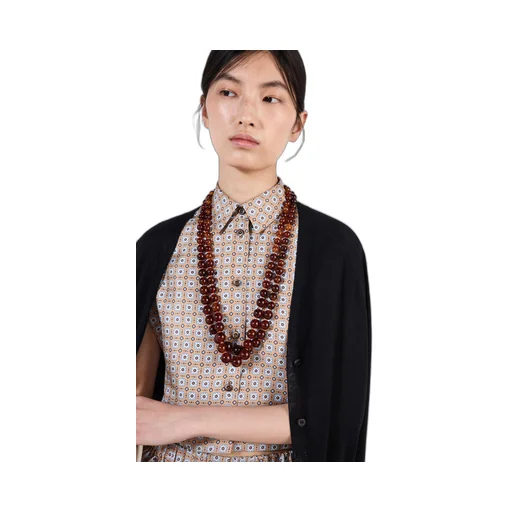 Printed twill silk shirt