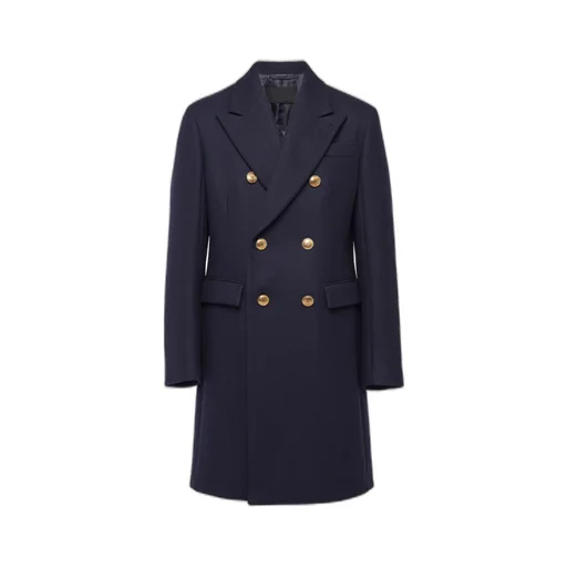Double-breasted wool and cachemire coat
