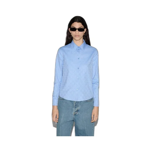 GG Oxford cotton shirt with optical effect